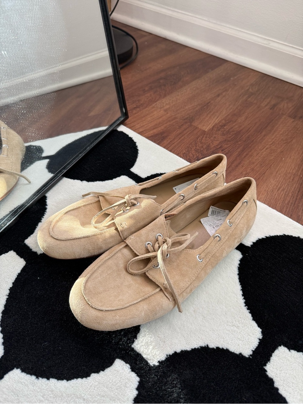 Women’s Suede Boat Shoes in Beige - Classic Slip-On Loafers